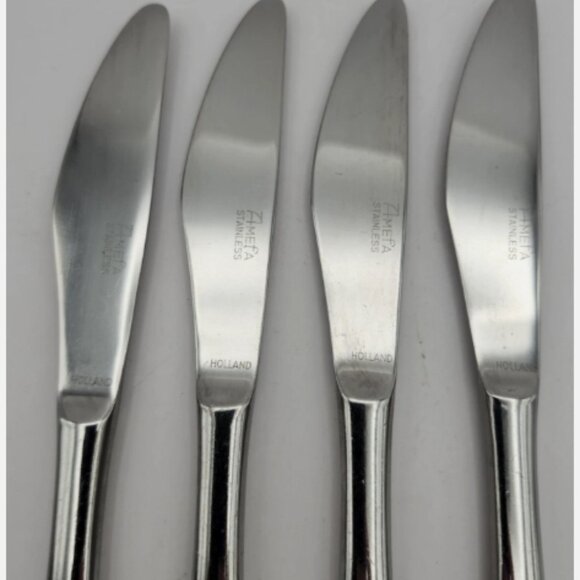 Vintage Amefa Holland Stainless Steel Dinner Knife Lot of 4 Knives Prestige Rare - Picture 2 of 14